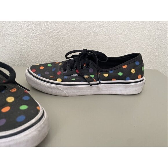 Vans Authentic Polka Dot Sneakers Casual Canvas Shoes Black Multi Size 4.5/6 - Picture 5 of 11